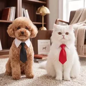 강아지 고양이 카라 넥타이 턱시도 정장 셔츠 생일 파티 용품 옷 촬영 패션 코스튬 악세사리