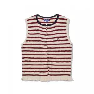 펜필드 PENFIELD 여성 니트 프릴 슬리브리스 아이보리_FS2NE62F FS2NE62F 141675