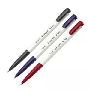사무실볼펜 스피디볼 24개입 노크식 볼펜 필기 데일리펜 0.7mm 1P