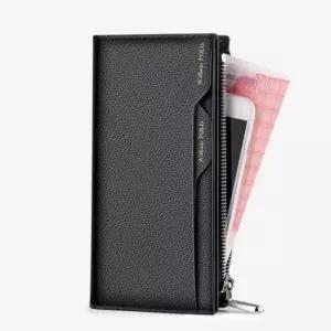 남성 장지갑 소가죽 심플 고급 데일리 지퍼 소가죽 심플 고급