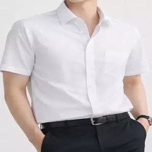폴라츠옴므 구김 걱정없는 화이트 반팔 셔츠 남자 여름 와이셔츠 빅사이즈130까지
