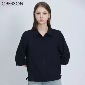 [크레송(CRESSON)] 베이직 포켓 셔츠 블라우스 (택가격: 218000원)