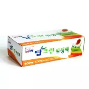 100매 비닐봉투 위생봉투 위생백 탑크린 비닐팩 위생팩 일회용 17x25cm
