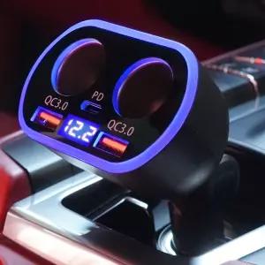 차량용 5구 시거잭 QC3.0 고속충전기 USB+C타입 C77자동차용충전기 시거잭충전