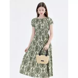 [하프클럽/카인드베리]에델린 스모킹 바캉스 롱 원피스 KOOPP514 (2colors)