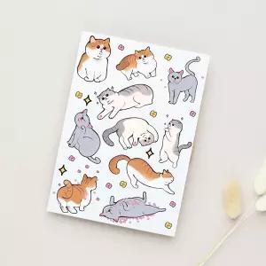생활 고양이 감성 다꾸스티커 타투스티커 애교냥의 하루 일상 스티커타투 판박이스티커 타투도안 문신스티