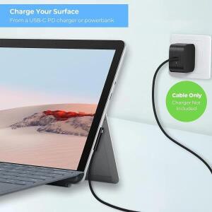 15V 3A 타입C 전원 어댑터 충전기 어댑터 Microsoft Surface 호환 프로 용 USB PD 케이블 8 7 6 5 4 3 PC