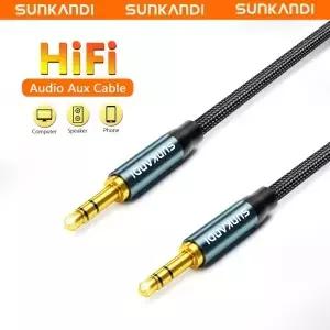 SUNKANDI 3.5mm 오디오 케이블 남성-남성 스테레오 AUX 코드 자동차 헤드폰 잭 스피커 홈 스마트폰용