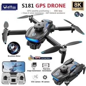 S181 GPS 드론 8K 전문 듀얼 HD 카메라 5G  360 ° 장애물 회피 브러시리스 모터 Rc 1.2KM FPV 쿼드콥터