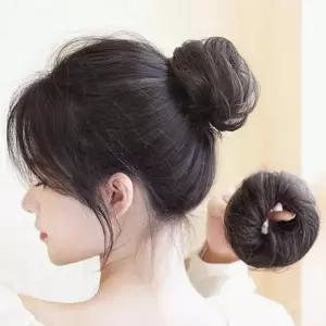 만두머리 곱창밴드 인모 올림머리 가발(생머리) 당고머리 (브라운) 똥머리