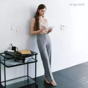로엠 벨티드 스트레이트 밴딩 슬랙스 RMTWG37R13