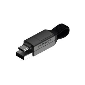 롤링 스퀘어 INCHARGE 6 - 스마트폰용 키체인 USB C 충전기 케이블 라이트닝 케이블 및 마이크로 USB 범용 6-IN-1 플러그 15W 그레이