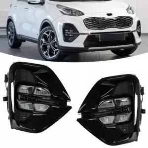 LED 안개등 범퍼 드라이빙 기아 스포티지 KX5 2019 2020 DRL 주간 주행등 어셈블리 미국 러시아 타입