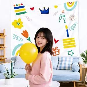 [하프클럽/알티피아]생일 현수막 포스터 축하파티용 패브릭 기념일 홈카페 감성 데코 소품