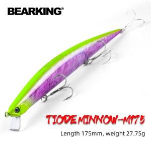 BEARKING 175mm 27.7g 전문 품질 낚시는 하드 미끼를 유혹합니다. 슬림 wobblers 미노우 인공 태클