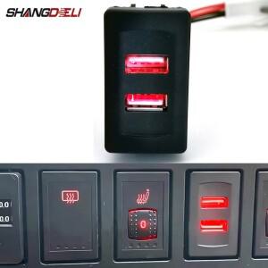 12V/24V 배선 하네스 교체 소켓 레드 라이트 차량용 충전기 듀얼 USB 포트 전원 어댑터 VW T4용