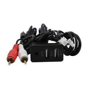 자동차 대시 마운트 듀얼 USB + AUX 포트 패널 인터페이스 확장 RCA 오디오 입력용 안드로이드 네비게이션