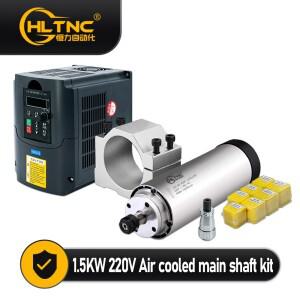 HLTNC 1.5KW 220V 공냉식 스핀들 모터 65mm ER11 400HZ 및 1.5kw VFD 주파수 변환기 인버터 CNC 조각용