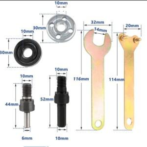 8개 6mm 10mm 스패너 연결봉 드릴 연마 도구 앵글 그라인더 맨드렐 어댑터 디스크 핸드 - 연결용