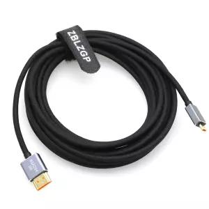 초유연 마이크로 HDMI to 케이블 8K@60Hz 고화질 비디오 오디오 고속 전송 노트북·PC·TV·모니터용