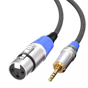 Tisino XLR to 3.5mm 마이크 케이블 - 1피트 언블랜스드 암 커넥터 1/8 캠코더 DSLR 카메라 컴퓨터 녹음