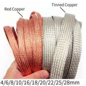 주석 도금 구리 브레이드 슬리브, 확장 가능한 금속 피복, 차폐 신호 와이어 케이블, 1, 2, 5M, 4, 6, 8, 2