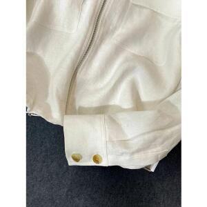 엘럽 여성 럭셔리 프리미엄 너무 비싸 보이는 화이트 미니멀 린넨 코트 이른 봄 스트링 집업 재킷 득템