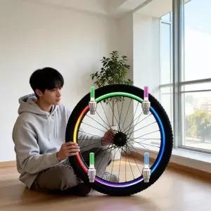자전거 바퀴 휠 라이트 휠조명 바퀴등 야간 라이딩 감성 캠핑 용...