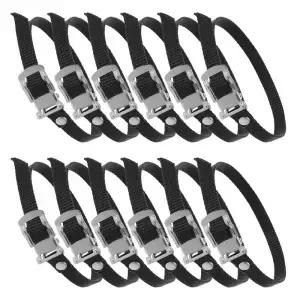 12pcs 자전거 페달 스트랩 고정식 운동 조절 가능한 발 범용 사이클링 고정 장치 내구성 나일론