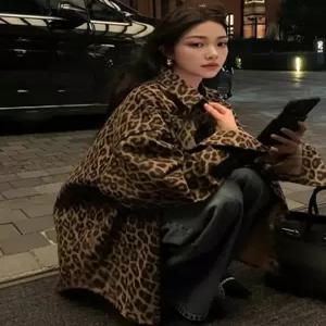여성 레오파드 자켓 청자켓 셰르파 루즈핏 스커트 캐주얼