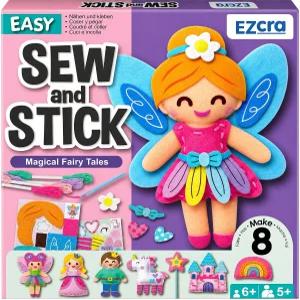 4~8세 를 위한 EZCRA 페어리 재봉 키트 - 8가지 펠트 DIY 프로젝트 바느질 배우기 공예 여자를 초급 완전한