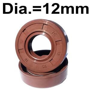 1PC 2PCS ID 12 MM 오일 씰 스켈레톤 브라운 Fluoro FKM 불소 고무 Hydrauli 스프링 TC 가스켓 12x21x4