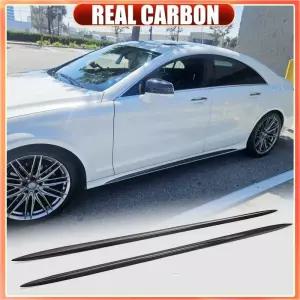 W218 CLS400 500 CLS63 14-18 리얼 카본 사이드 스커트 익스텐션 호환