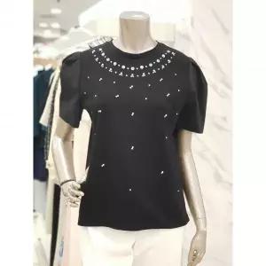 이월수량 미니멈 벌룬 소매 비즈 티셔츠 MYBAJI4300 2803881