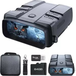 VABSCE 야간 투시 고글 트루 4K 쌍안경 내장 강력한 초점 적외선 6000mAh 충전식 배터리 초대형 디스플레이