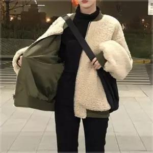 여성 양털 양면 뽀글이 블루종 항공점퍼
