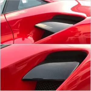 488 GTB 스파이더 카본 사이드 펜더 에어 벤트 인테이크 커버 호환