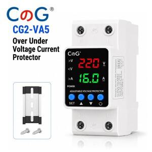 CG 듀얼 디지털 디스플레이 조정 가능 과전압 전류 보호기 40A 110V CG2-VA5 DIN 레일 장착