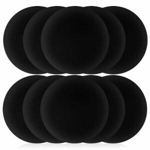 초극세사 폼 커버 60MM(2.4인치) 이어 쿠션 - 대부분 표준 크기 사무용 전화 헤드셋 헤드폰 이어폰 이어버드(블랙) 교체용 10개입