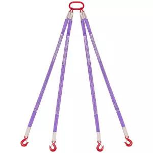 후크가 달린 VEVOR 팅 슬링 스트랩 폴리에스터 브라이들 6600LB 용량 4개 다리 5피트 중장비용 리깅