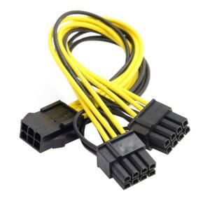 CABLECC PCI-E PCI EXPRESS ATX 6핀 수컷 TO 듀얼 8핀 및 암컷 비디오 카드 확장 스플리터 전원 케이블