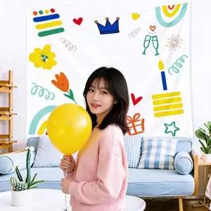 [제이큐]생일 현수막 포스터 축하파티용 패브릭 기념일 홈카페 감성 데코 소