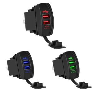 24V 자동차 USB 충전기 3.0 LED 소켓 전원 어댑터 분배기 트럭 트레일러 오프로드 4x4 캐러밴 RV 오토바이