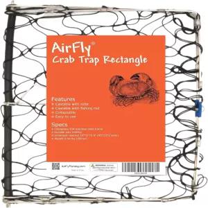 AirFly 접이식 미끼 게덫 - 클립이 포함된 크랩 호크 조 스타 트랩 블루 및 던지니스용 휴대용 낚싯대 게통