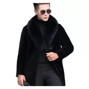 양털 경량 재킷 가을 롱 일체형 하프 빅 코트 리얼 5XL 자켓 무스탕 남성 가죽 칼라