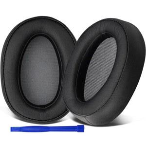소니용 SOULWIT 교체용 이어패드.MDR-100A(MDR100A) MDR-100AAP(MDR100AAP) MDR-H600A(MDRH600A) 헤드폰용 이어패드 메모리폼(블랙) 소음 차단 쿠션