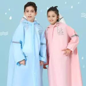 경량 비옷 주니어 후드 여아 우비 코트 블루 아동 하늘색 남아 핑크색 모자 레인/유치원/어린이용/유아용
