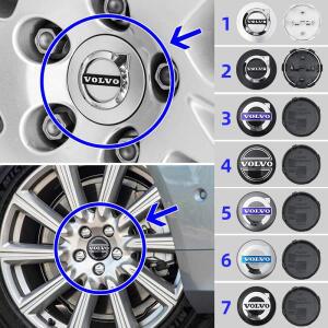 4개 64mm 자동차 휠 센터 캡 허브 커버 배지 액세서리 볼보 호환 R디자인 AWD C30 C70 S40 S60 S70 S80 S90