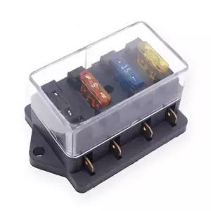 신차 4 웨이 회로 표준 ATO 블레이드 퓨즈 박스 블록 홀더, 22mm 핸들 바 오토바이 전자 자전거용 12V 24V + 방향 1 개