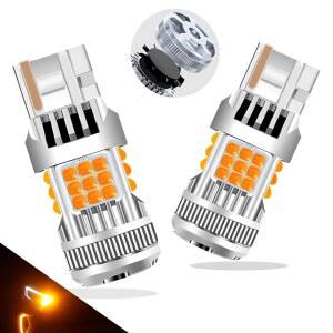 LEDYOTRY 7440 LED 전구 앰버 옐로우 4000 루멘 방향 지시등용 CANBUS 오류 없음 내장 저항 포함 과플래시 방지 7440NA WY21W T20 7441 W21W 블링커 전구 교체용 (2개 세트)